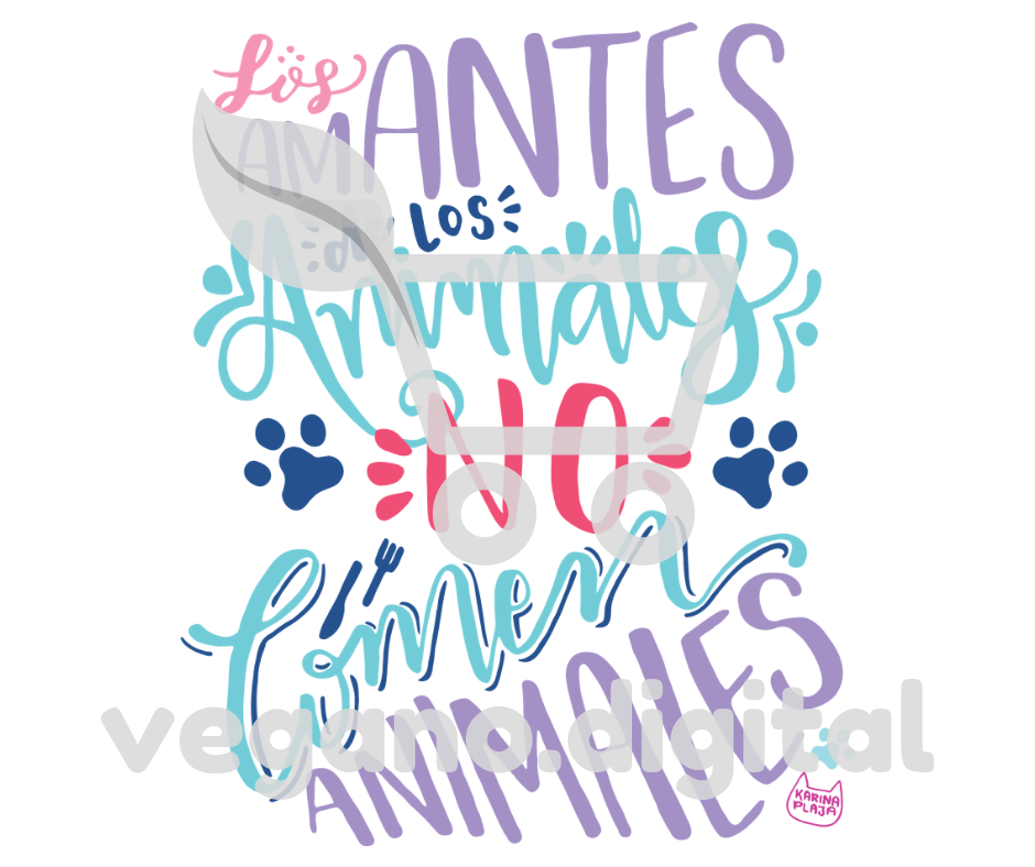 BLUSA/CAMISA DE ALGODÓN "LOS AMANTES DE LOS ANIMALES NO COMEN ANIMALES"