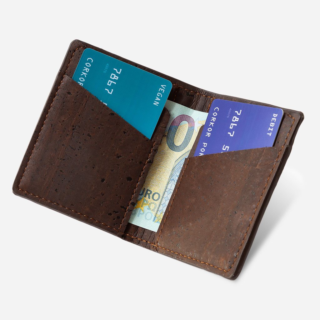 <transcy>MINIMALIST VEGAN CARD HOLDER WITH VEGETABLE LEATHER PURSE</transcy>