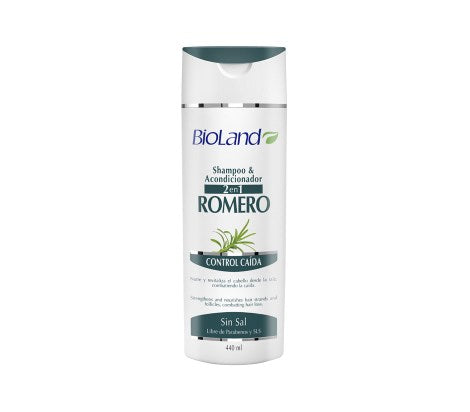 CHAMPÚ & ACONDICIONADOR VEGANO 2 EN 1 ROMERO BIOLAND 440ml